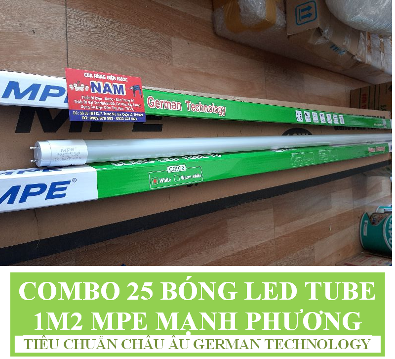 [HCM]COMBO 25 BÓNG LED TUBE 1M2 MPE MẠNH PHƯƠNG
