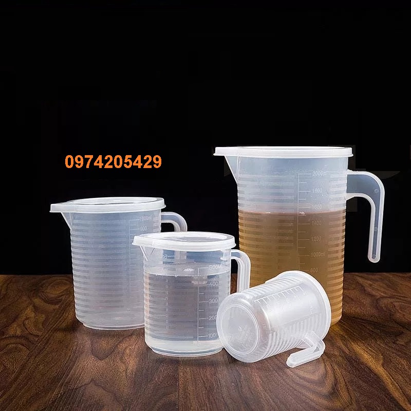 Ca Đong Nhựa Có Chia Vạch 1000ml có nắp