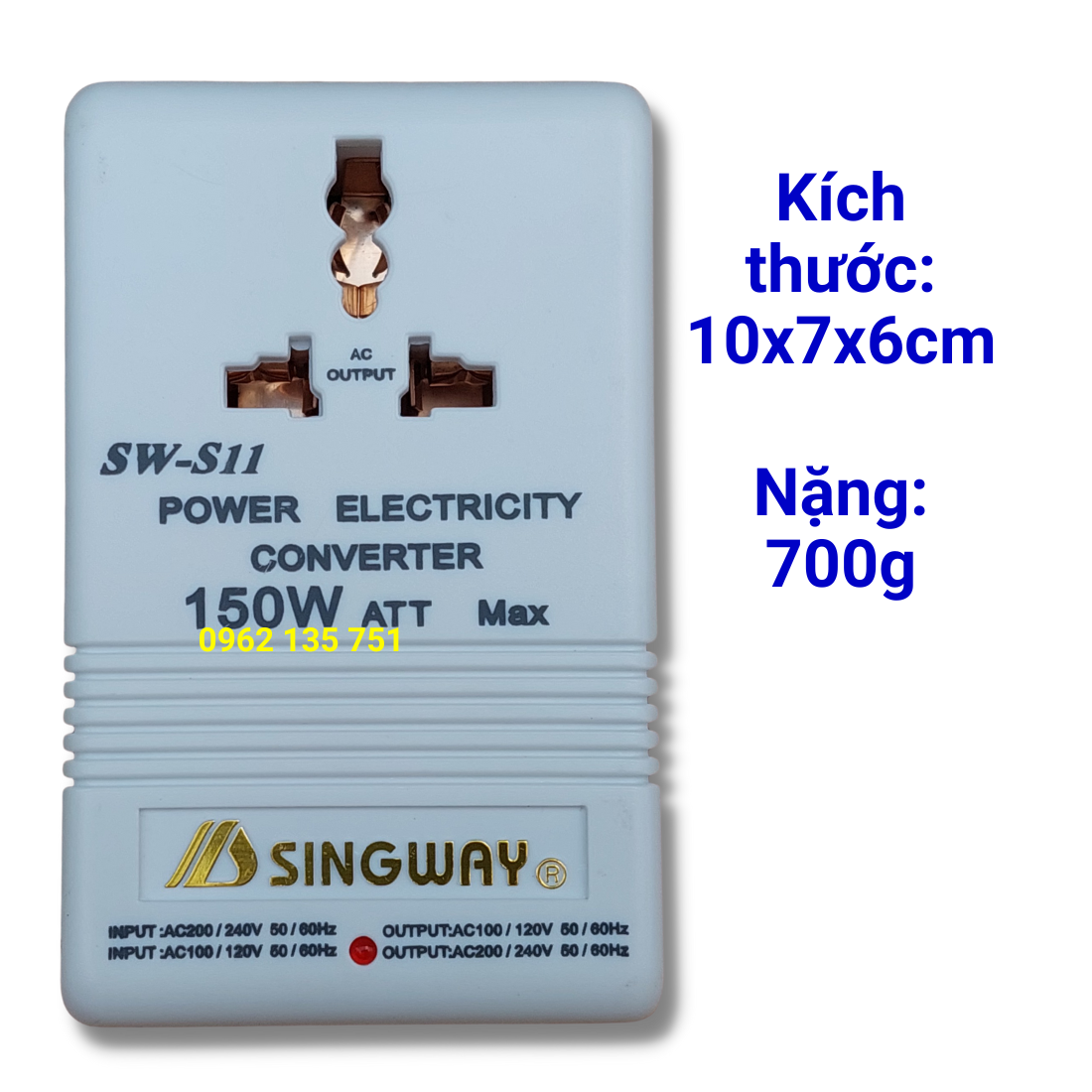 Bộ chuyển đổi nguồn / biến áp / biến thế chuyển điện 220v ra 110v và 110v thành 220v, 80w - 100w - 150w