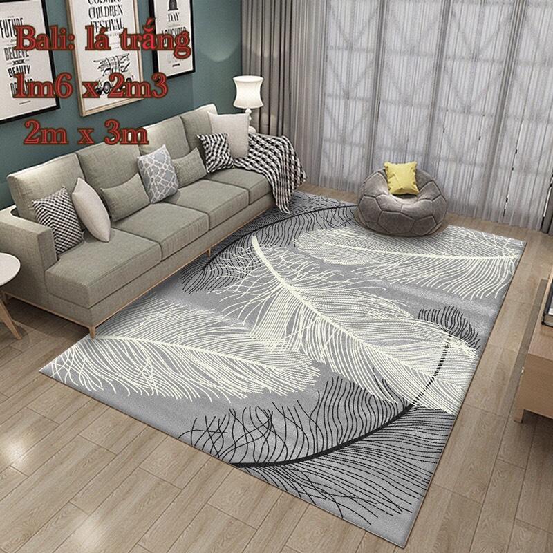 THẢM TRẢI SÀN BALI CAO CẤP - HÌNH CHIẾC LÁ - 1m6x2m3