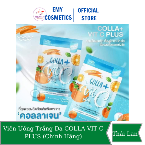 [HCM]Viên Uống Làm Đẹp Trắng Da Collagen COLLA VIT C PLUS Thái Lan