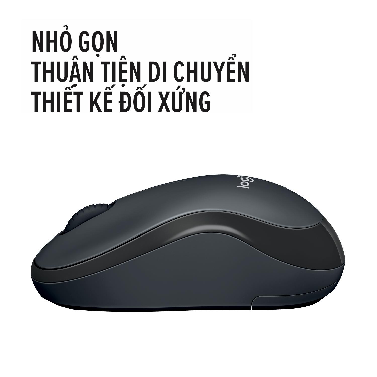 Chuột không dây Logitech M220 Silent giảm ồn - USB 2.4GHz, pin 18 tháng, thiết kế thuận 2 tay, phù hợp PC/ Laptop