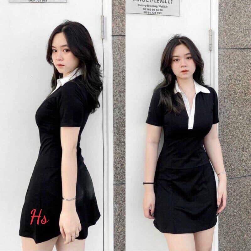 VÁY ĐEN BODY CỔ TRẮNG HSU1