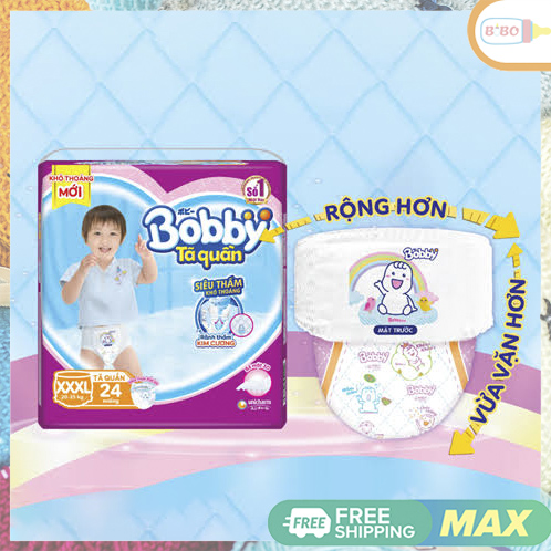 gói tã Quần bobby XXXL22 miếng. dành cho bé từ 20-35kg