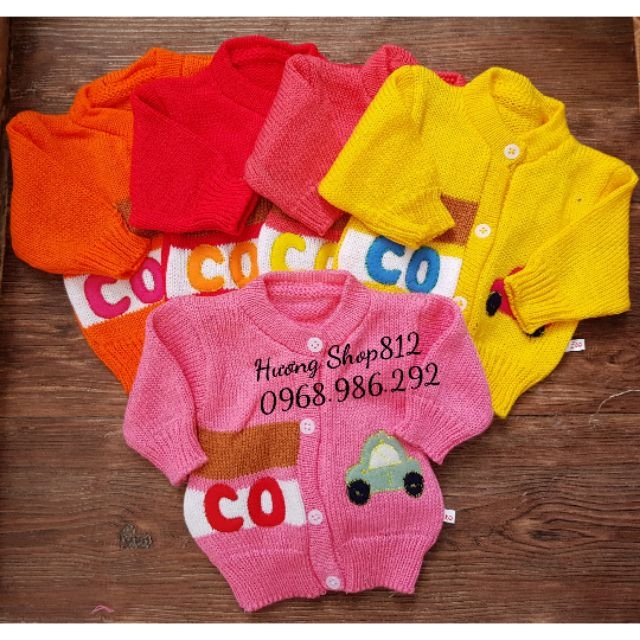 Áo len ô tô cho bé 3-8kg/ nhiều màu