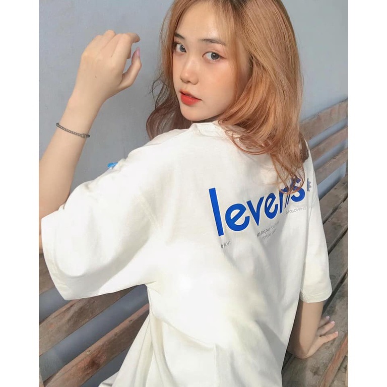 Áo thun Levents Popular Logo màu trắng phong cách unisex nam nữ cho người từ 40kg đến 90kg chất vải cotton dày mịn có đầy đủ tag Thời trang Unisex HCM AL157