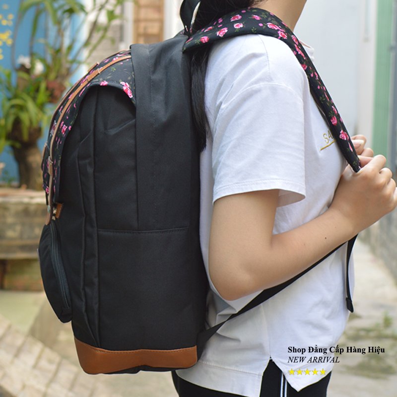 Balo JANSPORT LAPTOP BACKPACK MÀu đen logo hoa