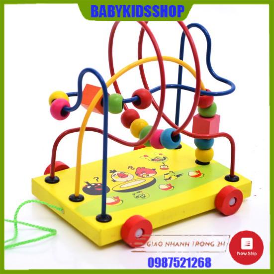 Đồ chơi gỗ xe luồn hạt size lớn cho bé
