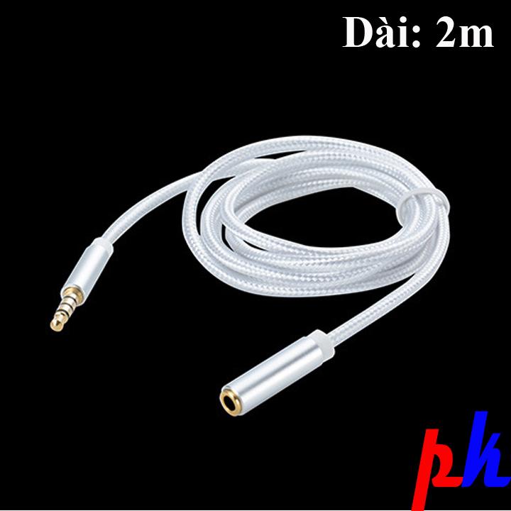 Jack nối dài tai nghe 4 khấc bọc dù chất lượng cao 2m