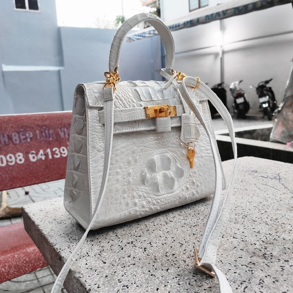 Kelly 25 da cá sấu bạch tạng - đẹp tinh khiết!