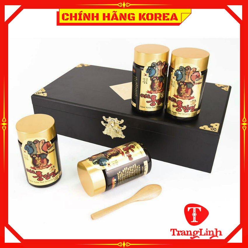 Cao hồng sâm hộp gỗ đen 4 lọ thượng hạng - Bổ sung vitamin, tăng thể lực, phòng ung thư - tranglinh