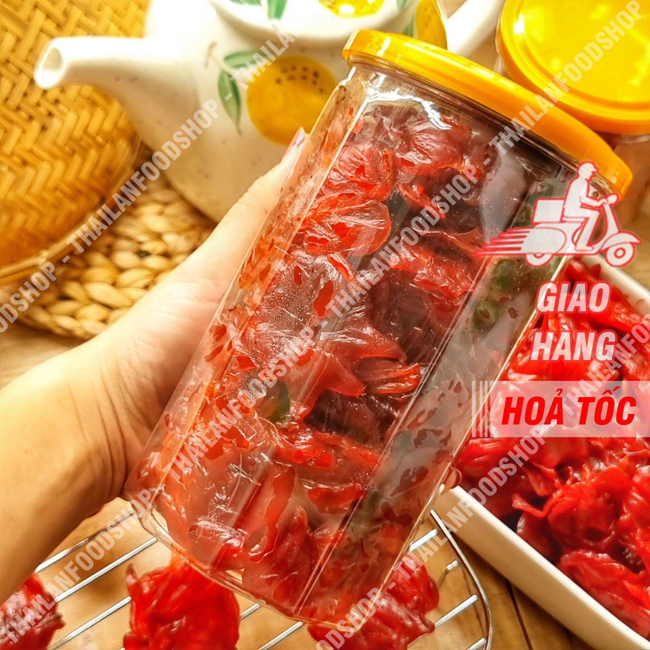 Mứt Hoa Hồng Đà Lạt (Mứt Hibiscus) - Lon 300gr