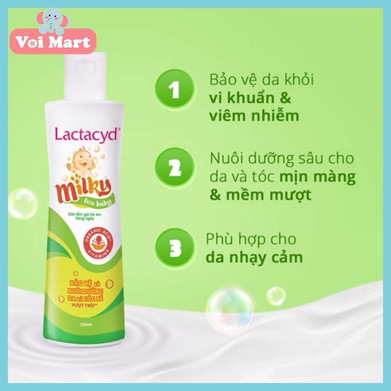 Sữa tắm lactacyd Milky 250 ml