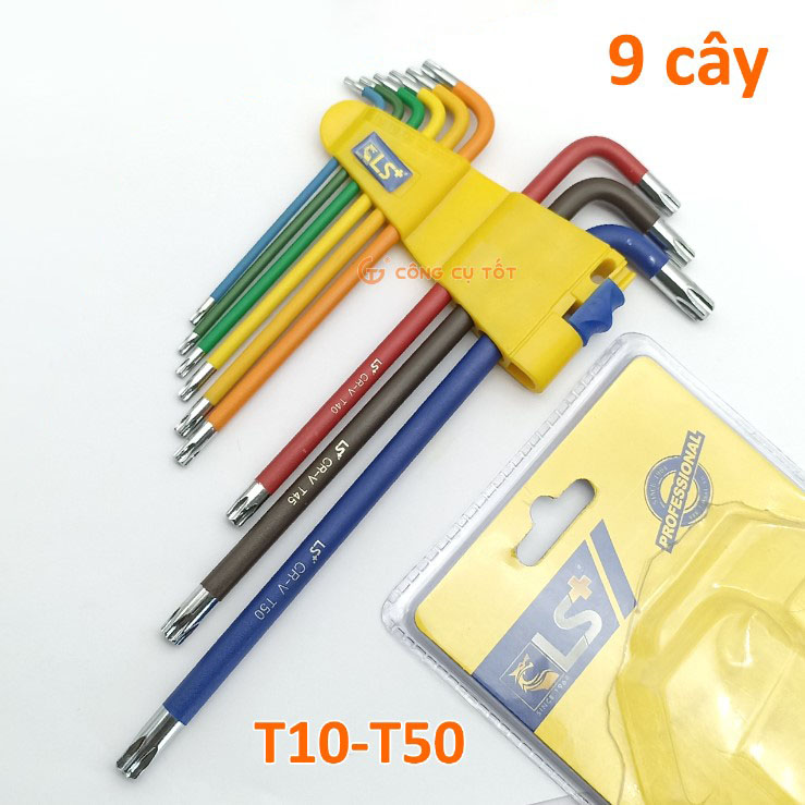 Bộ lục giác 9 cây mã màu đầu bông ls ls200111, đầu bi ls ls200112