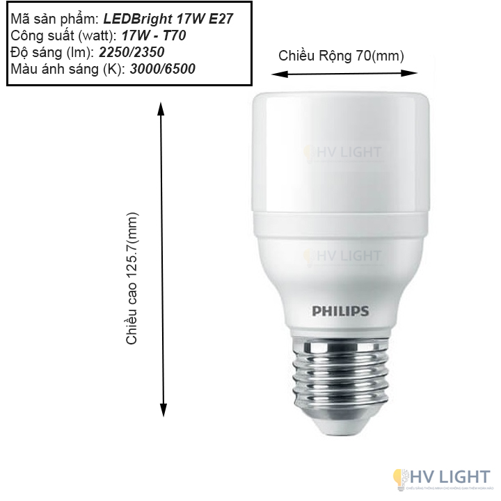 [HCM]Bóng đèn PHILIPS LEDBright E27 230V - Thay thế hoàn hảo cho bóng đèn Compact