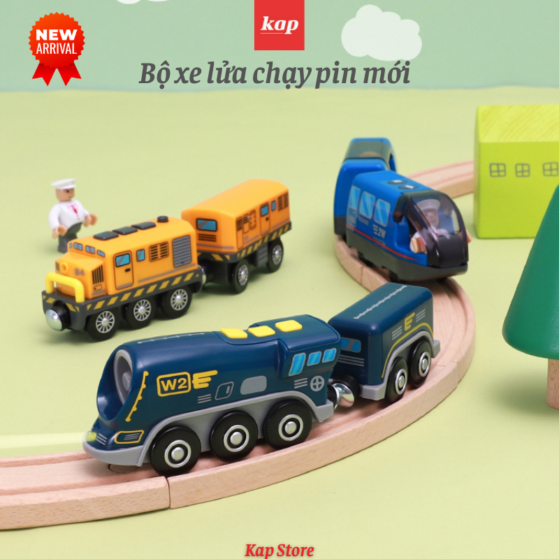[HCM]Tàu điện xe lửa chạy pin (xe không kèm theo đường ray) - xe chơi được trên đường ray xe lửa gỗ