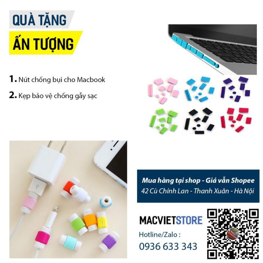 [3-IN-1] Ốp Macbook, Case Macbook Màu Trong Suốt (Tặng Nút Chống Bụi, Kẹp Chống Gẫy Sạc)