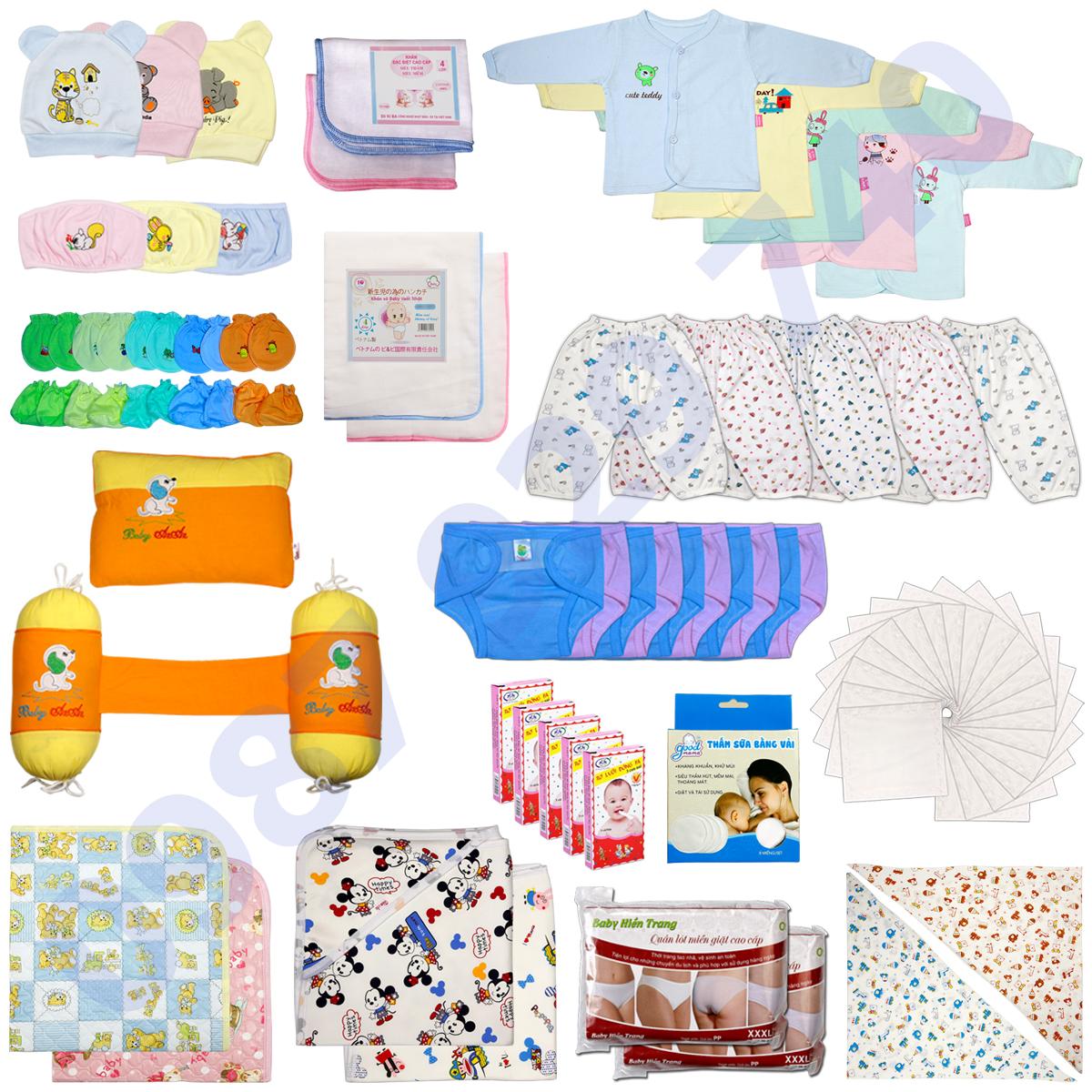 Trọn Bộ 147 Đồ Dùng Đi Sinh Cho Bé Sơ Sinh từ 2-5kg combo sơ sinh theo mùa đồ sơ sinh mùa hè đồ sơ sinh mùa đông ( ảnh thật) CB147 - KIBA Fashion ( đồ cho trẻ sơ sinh quần áo cho trẻ sơ sinh )