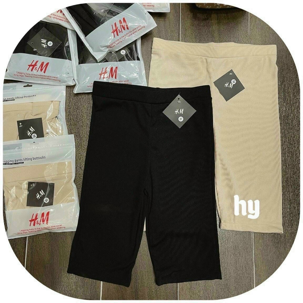 Quần Legging H.M Đen + Be
