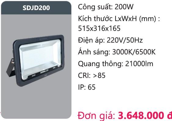 Đèn pha led 200W DUHAL SDJD200