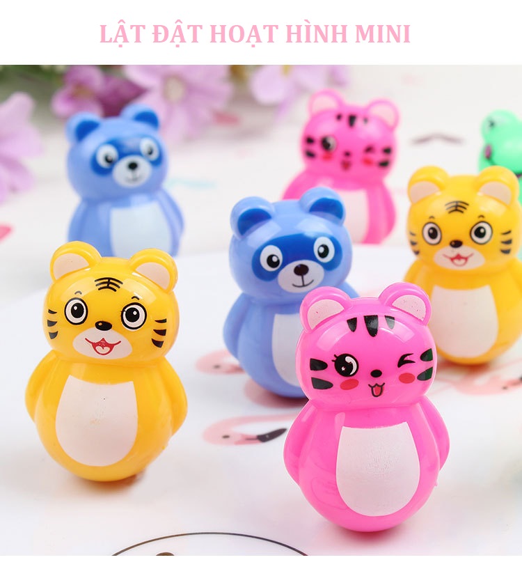 [HCM]Combo 4 con lật đật mini hoạt hình dễ thương và an toàn cho bé