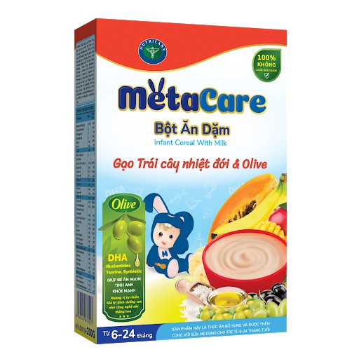 Bột ăn dặm Metacare 200g Đủ vị
