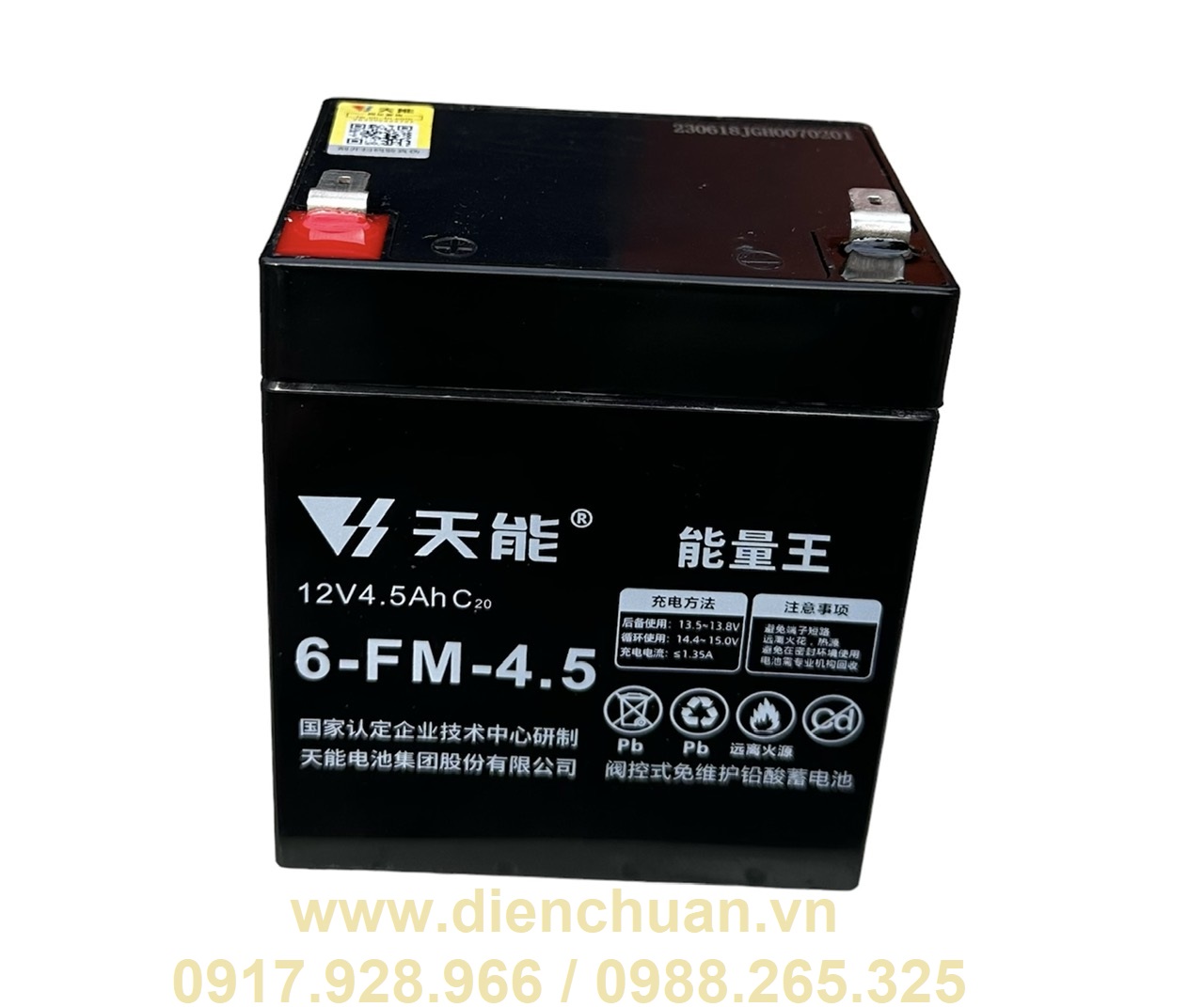 Ắc quy 12V-4.5ah hàng chất lượng của hãng Thiên Năng nội địa Trung Quốc