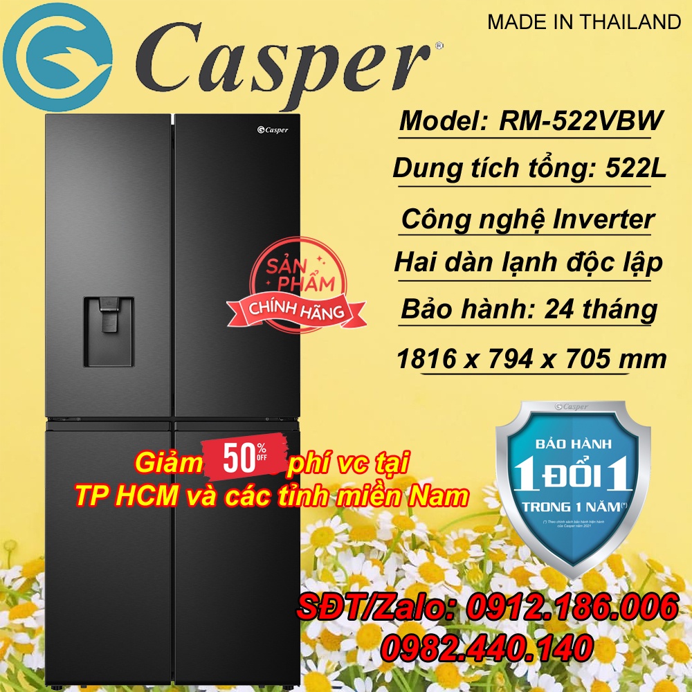 Tủ lạnh Casper Inverter 463 lít RM-522VBW