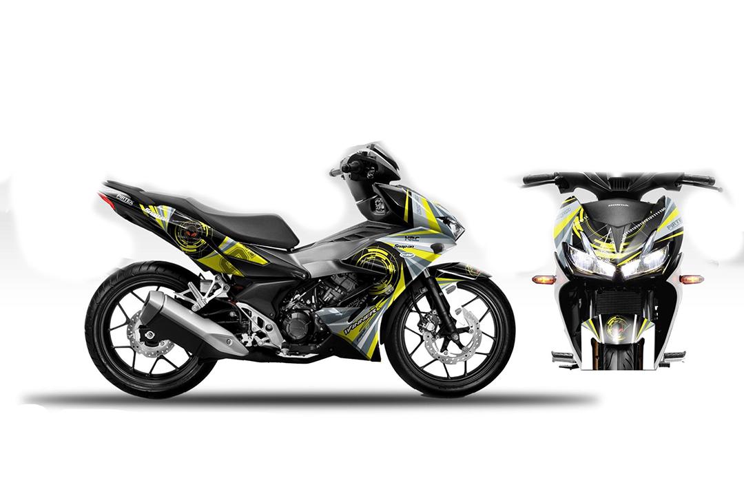Tem Trùm Winner X Xám Vàng HRC Snap On