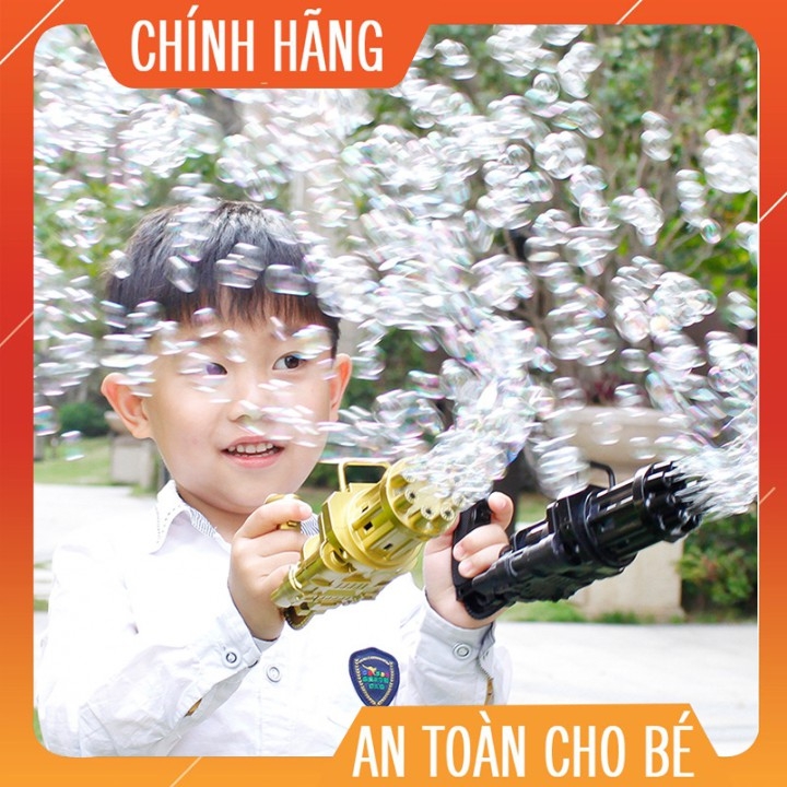Đồ chơi súng bắn bong bóng 8 nòng, súng thổi bong bóng