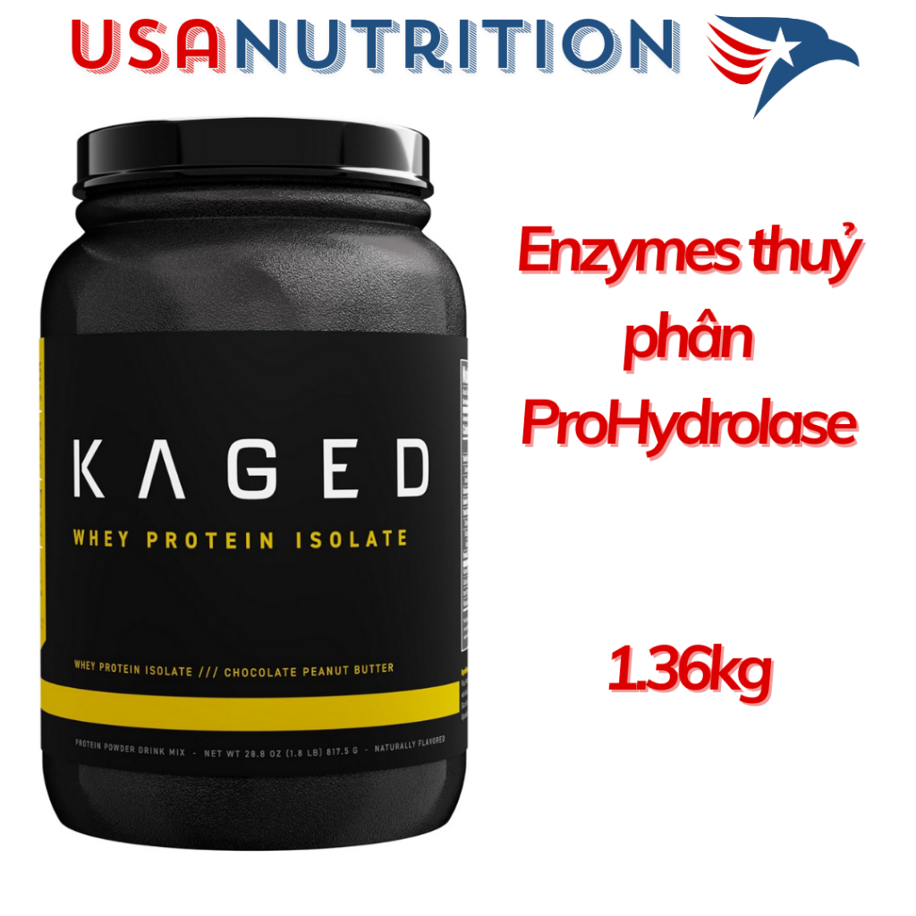 Prohydrolase Whey Protein Isolate bổ sung đạm KAGED 3lbs 44 lần dùng