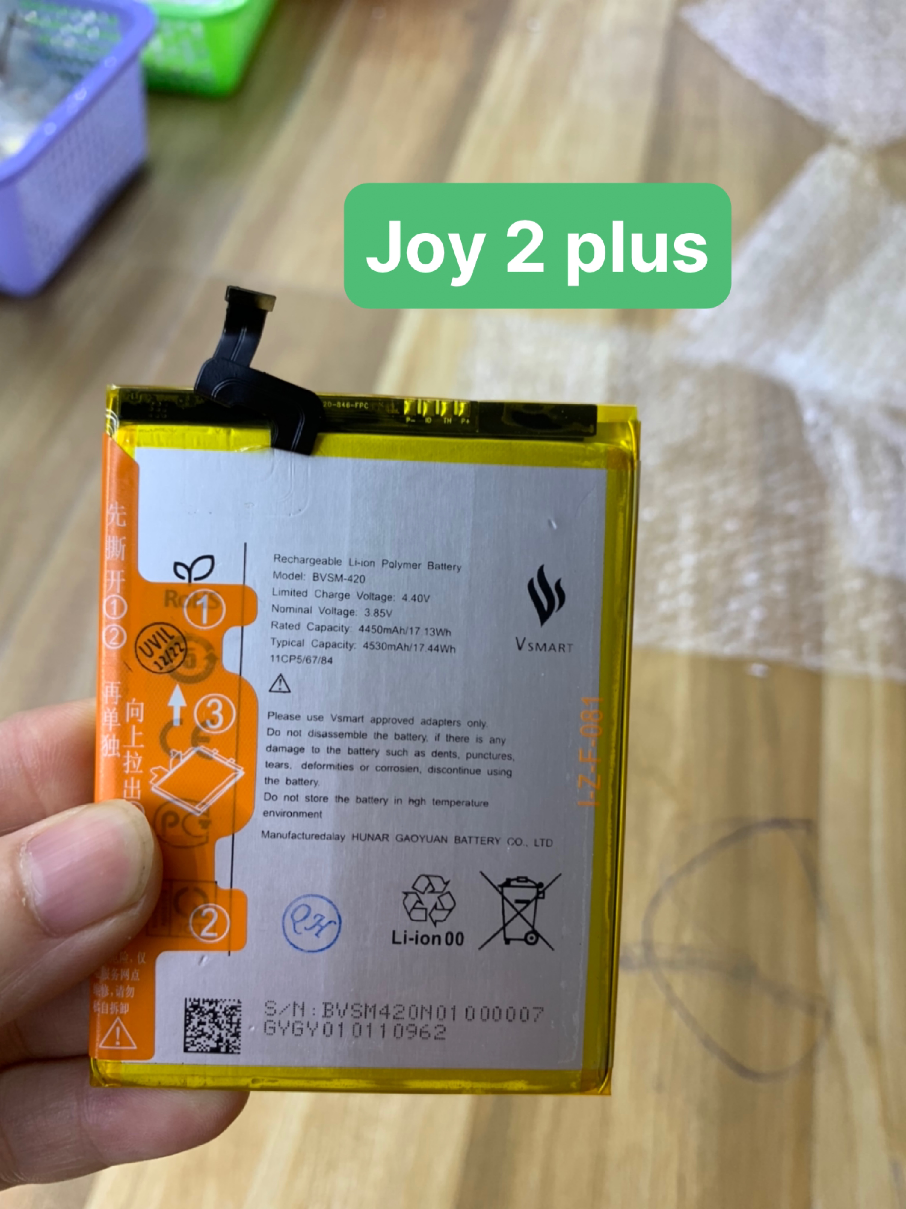 PIN ZIN MỚI ĐIỆN THOẠI VSMART JOY 2 PLUS/ JOY 2 +