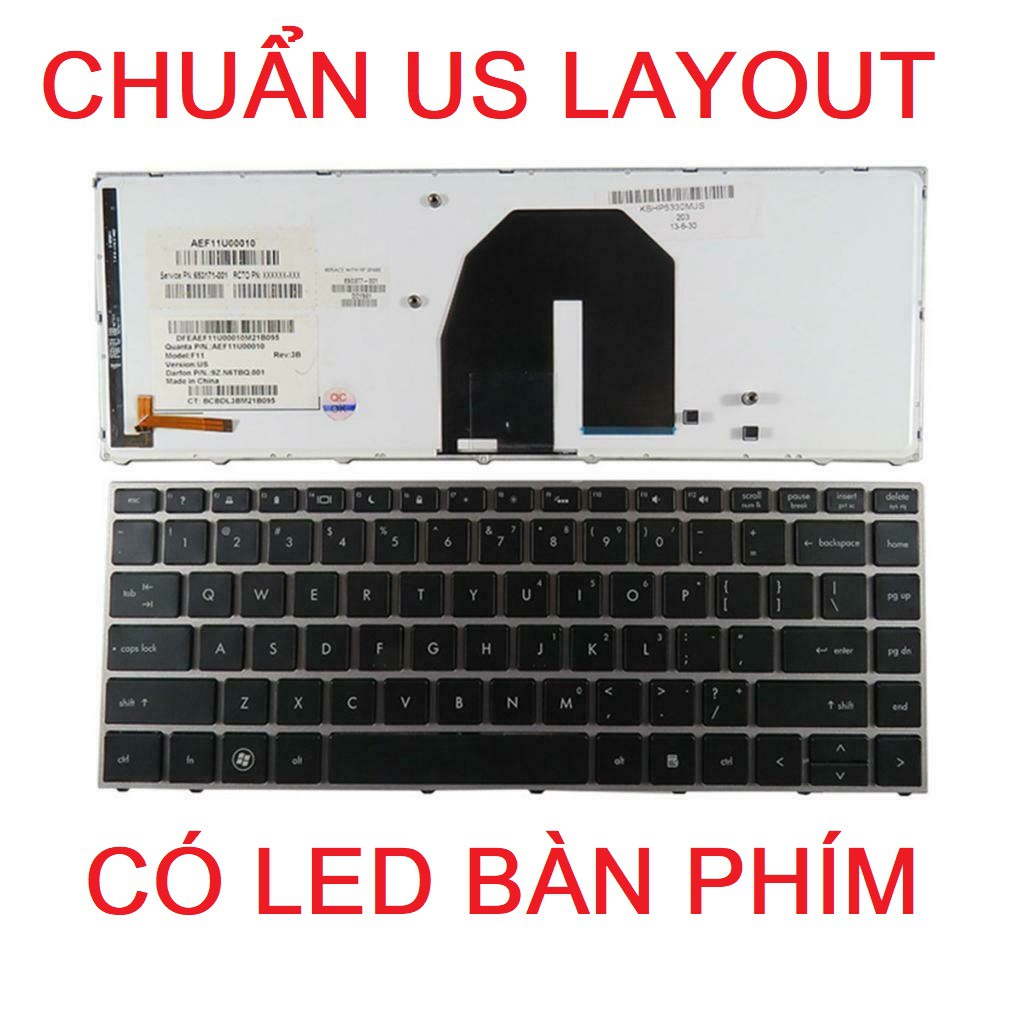 Bàn phím hp probook 5330 5330m có led bàn phím - chuẩn us layout - hàng mới
