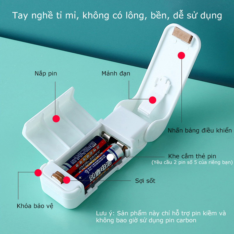 Máy hàn miệng túi mini cầm tay sử dụng pin