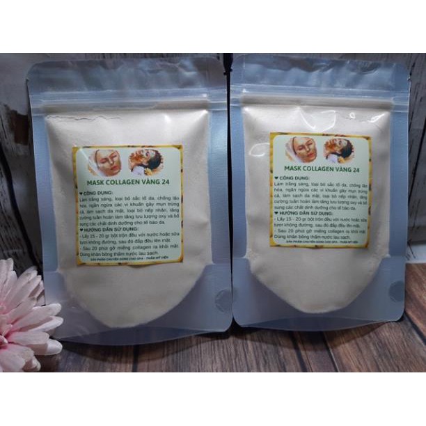 1kg Bột mặt nạ Dẻo Vàng collagen 24k (vàng sâm) handmade