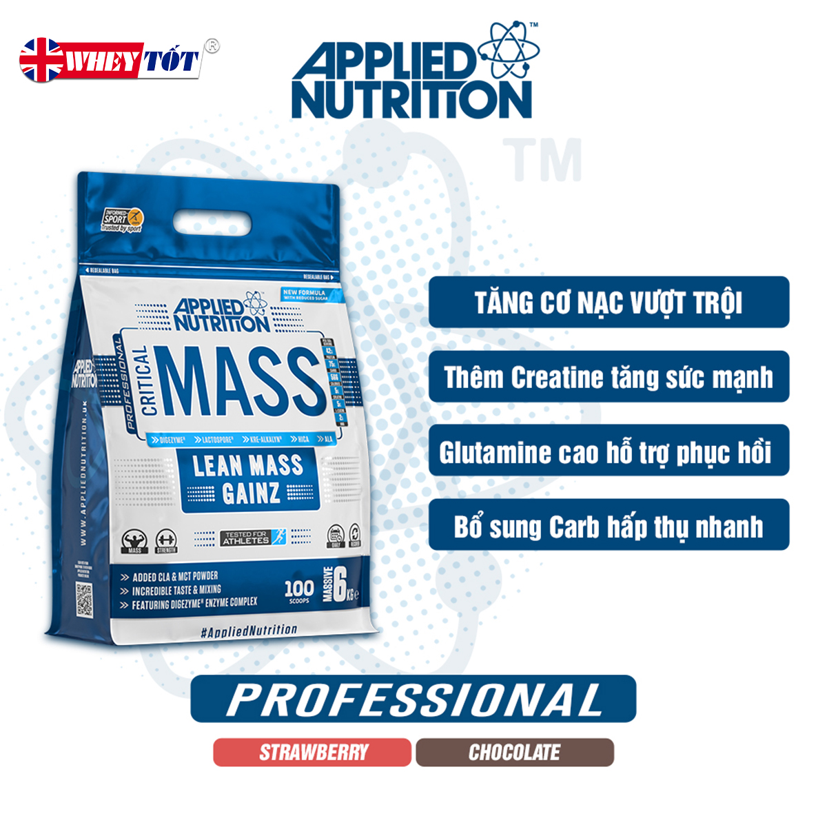 Tăng cân Applied Nutrition Professional Critical Mass 6Kg