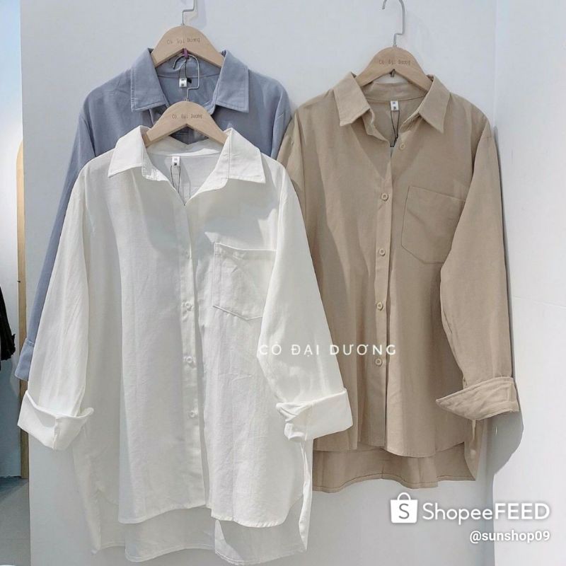 Áo sơ mi basic nữ ulzzang chất thô ( fom rộng )