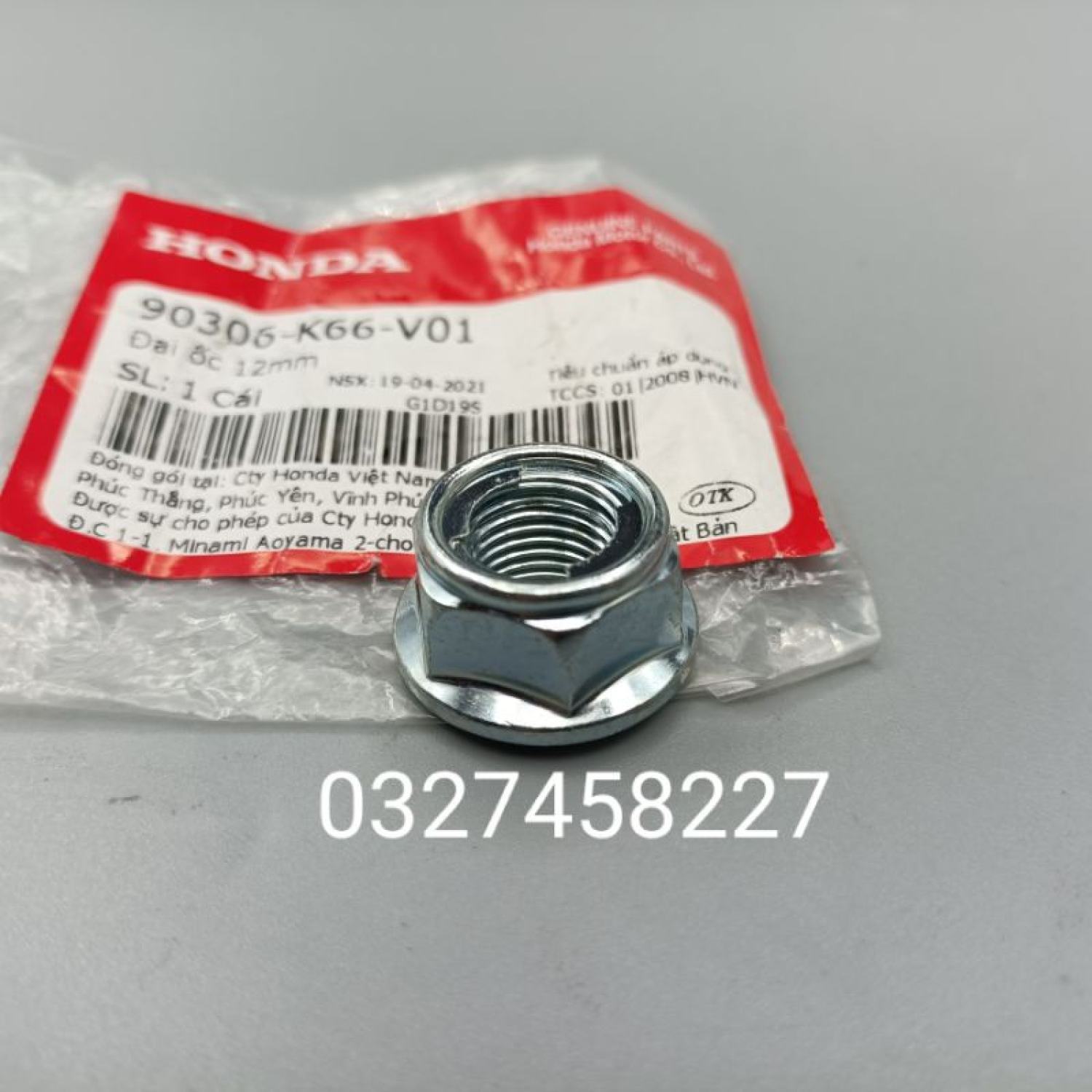 Ốc, tán 12mm bắt cốt đùm, bánh dream, wave, future... zin honda