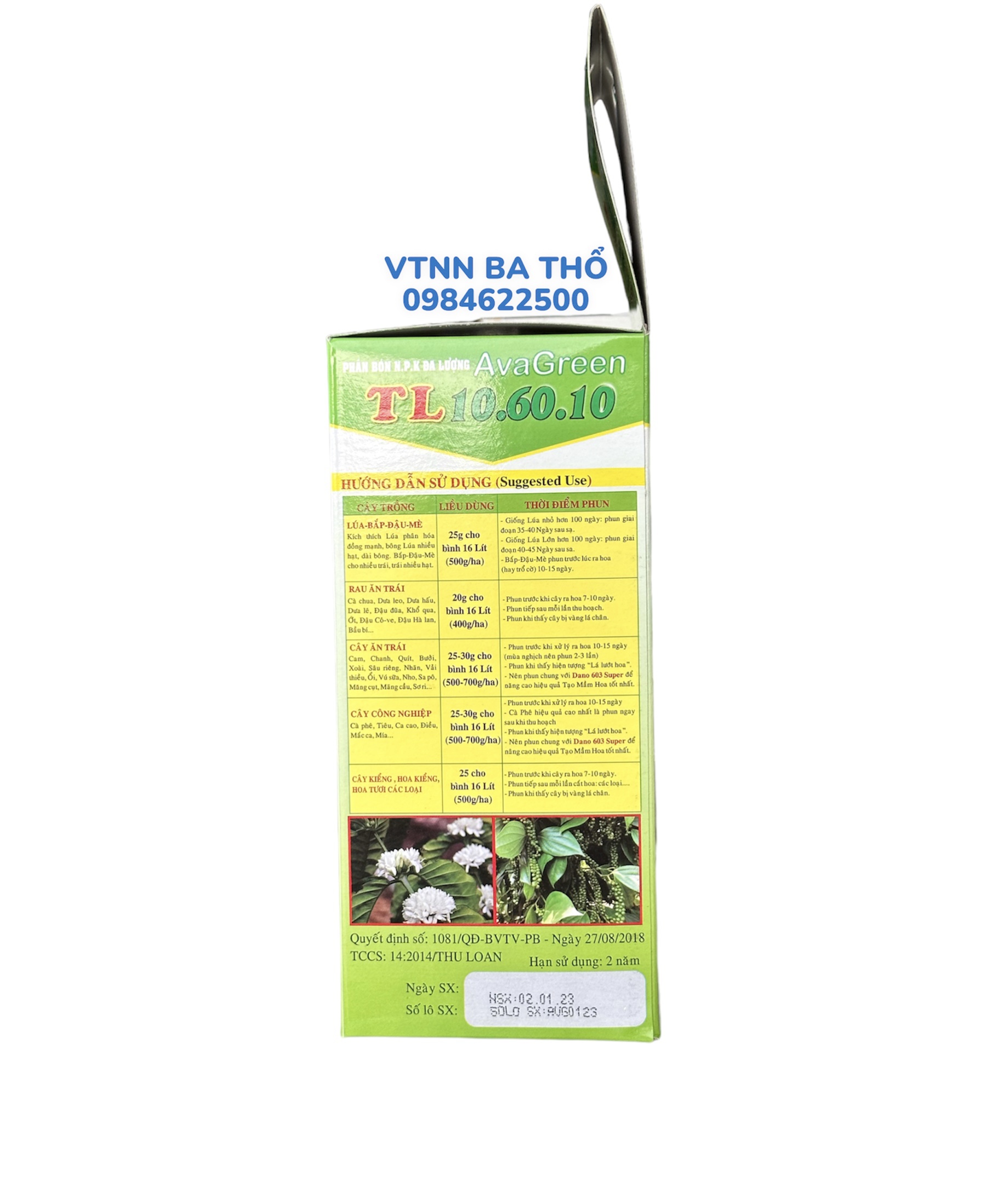 Phân Bón Lá Tạo Mầm TL 10-60-10 kg (hộp)