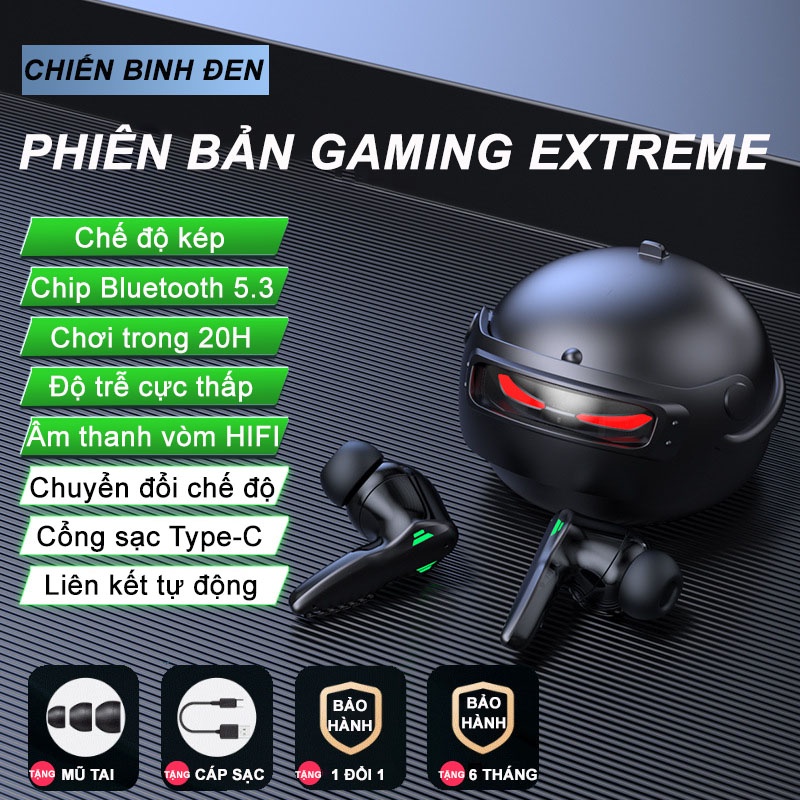 Tai Nghe Gaming H03 Bluetooth 5.3 TWS Tai Nghe Chơi Game Không Dây Có Mic Tai Nghe Nhét Tai Mũ 3 - Độ Trễ Cực Thấp