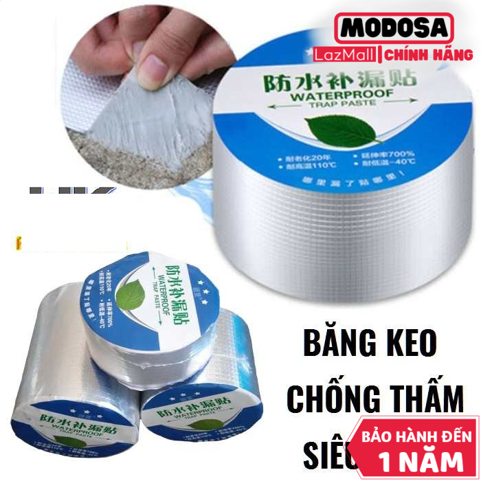 Cuộn Băng Keo Dán Modosa Siêu Dính Chống Thấm Dột [10Cm X 5M] Loại Lớn