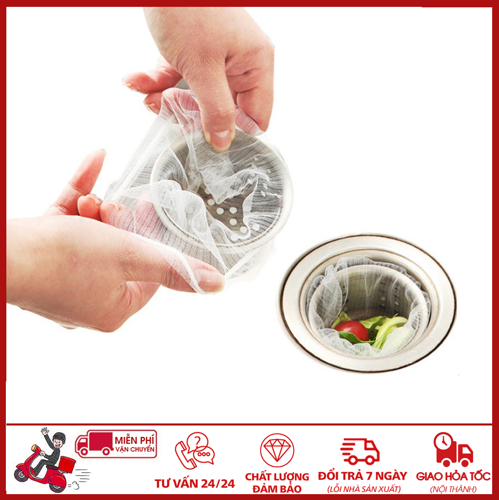 ⛔GIADUNGHOALONG⛔ Bịch 100 túi lọc rác thông minh (LOẠI LỌC BỒN RỬA BÁT)