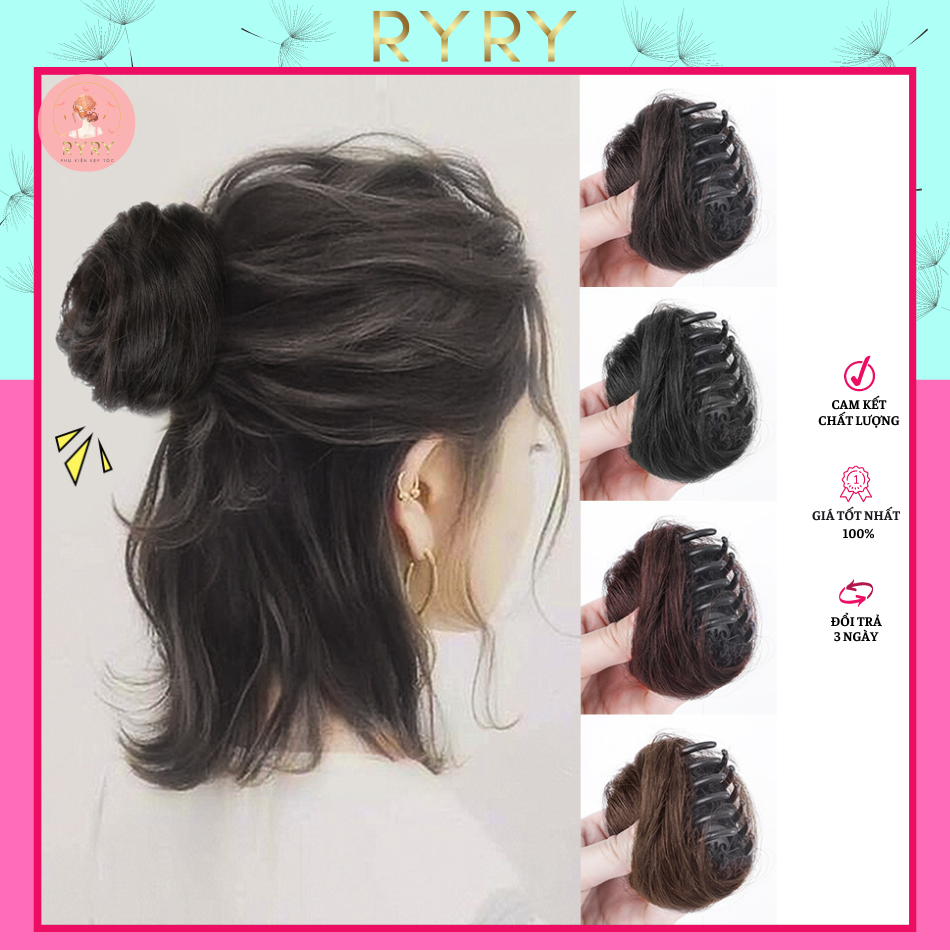Búi tóc giả kiểu kẹp thời trang cho nữ