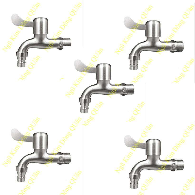 COMBO BỘ 5 VÒI HỒ Vòi xả nước - Vòi máy giặt - Vòi hồ - Van nước Inox SUS304,Vòi hồ máy giặt Inox SUS 304,vòi hồ inox đẹp cao cấp