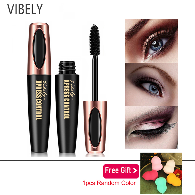 VIBELY Mascara dài mi 4d chống nước làm dày và cong mi Lông mi kéo dài kéo dài Không thấm nước Trang điểm mắt