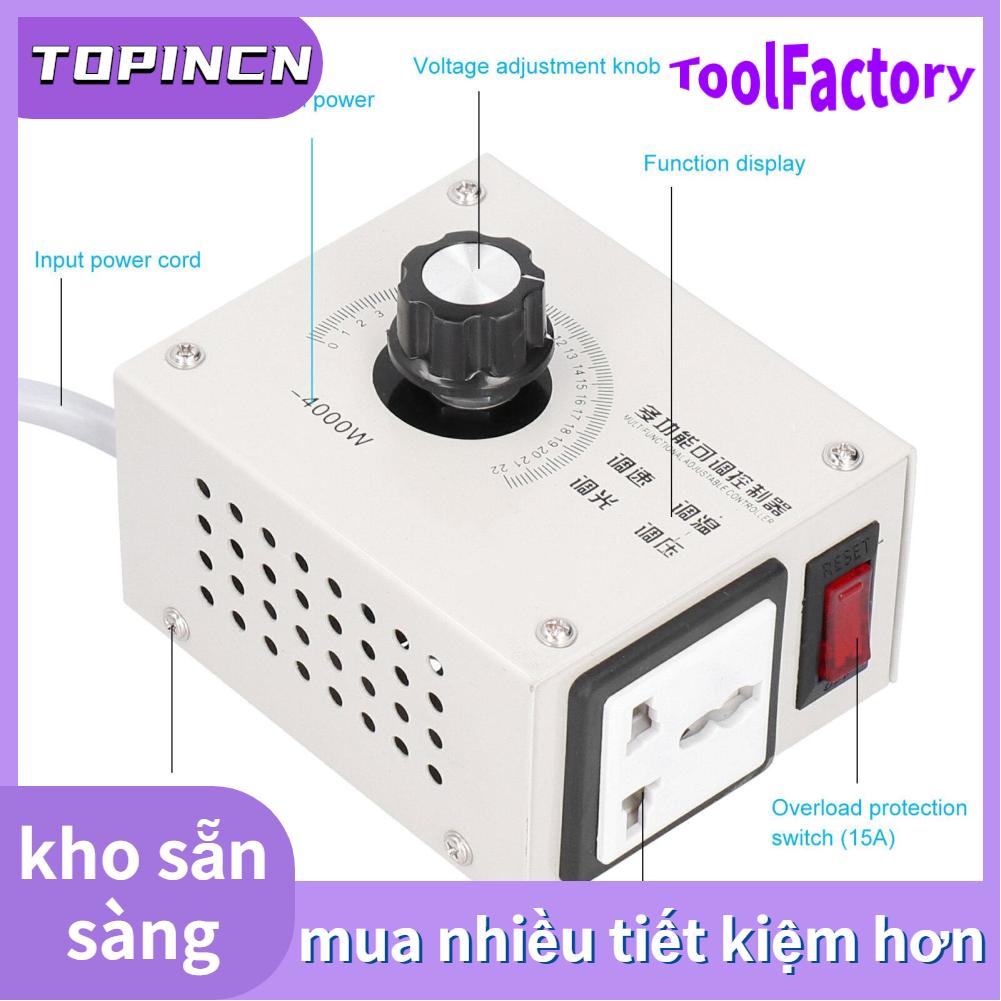 4000W SCR Voltage Regulator Dimmer High Power Electronic Thyristor Controller AC110/220V U.S. regulations