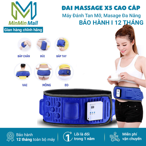 ( ĐAI MASSAGE X5 - CHÍNH HÃNG ) Đai massage bụng pin sạc điện tử X5 HL-602 có đèn hồng ngoại,Giúp đánh tan mỡ bụng, đùi, lưng, mông hiệu quả , Masage Đa Năng Cao Câp - Bảo hành uy tín 12 tháng trên toàn quốc mẫu mới 2021 cao cấp