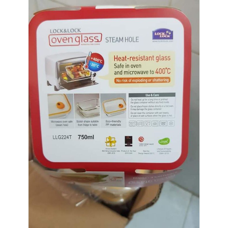 Hộp Thủy Tinh Vuông Lock&Lock LLG224T 750ml