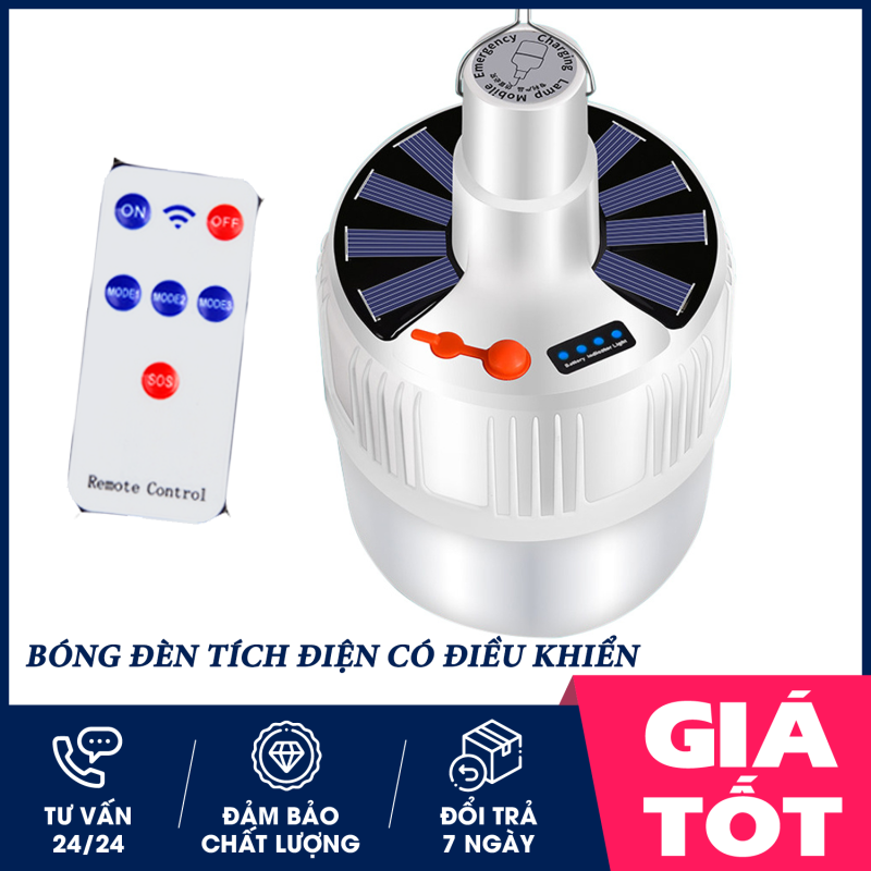 Bóng đèn tích điện,công suất 100W, bóng đèn tích điện có điều khiển từ xa, SL-24 , bóng đèn led sạc tích điện, đèn led, đèn năng lượng mặt trời, bóng đèn tích điện siêu sáng 100w ( LOẠI TO)-1 ĐỔI 1 TRONG 7 NGÀY