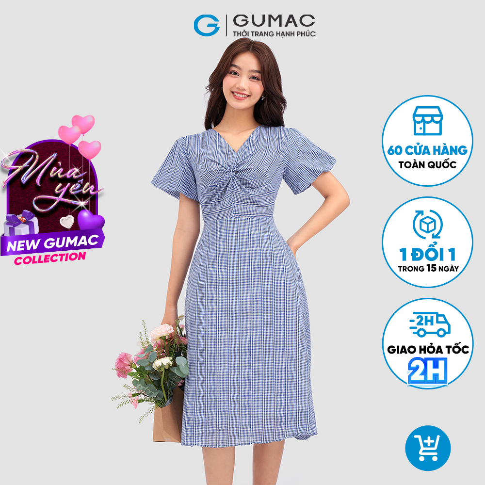 [15 - 17.5 | TẶNG QUÀ đơn từ 499K] Đầm kiểu xoắn ngực DC12055 thời trang GUMAC
